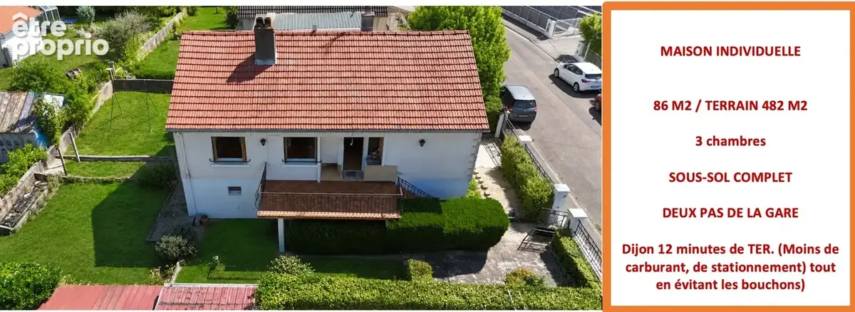 GENLIS (21110) Maison individuelle à vendre 5 pièces, 3 chambres possibilité 4, sous-sol complet avec garage sur 482m2 - photo 2