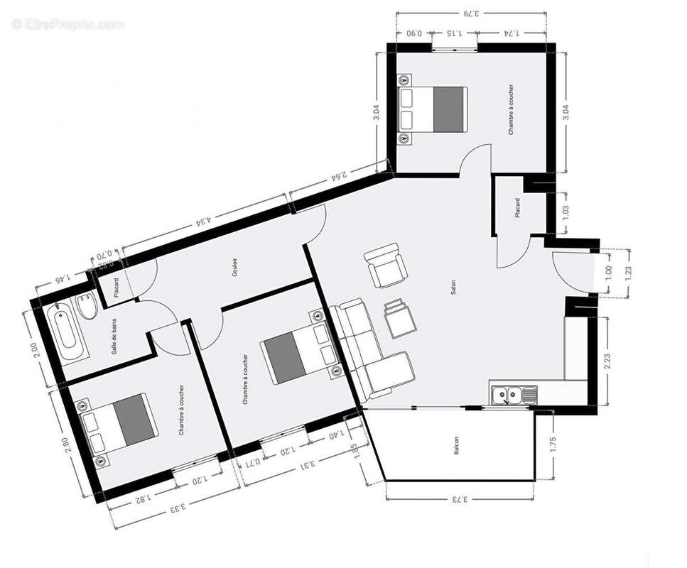 Appartement à PARIS-20E