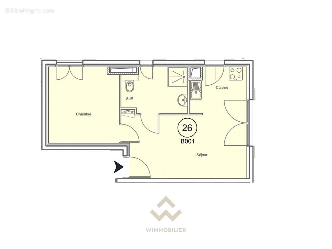 Appartement T2 - rez-de-jardin - Plan indicatif- La Garde 83130