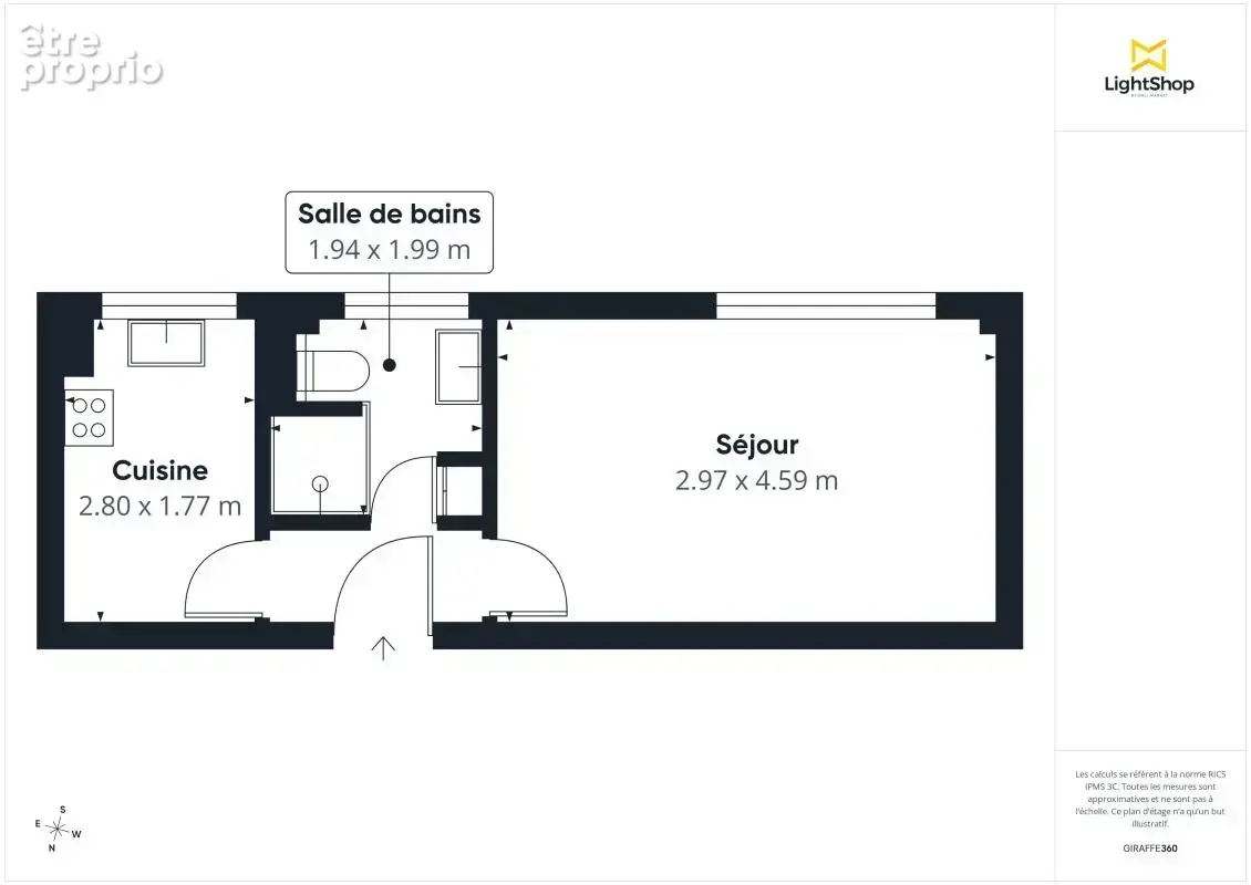 Studio 24m² Rue Saint-Fargeau, Paris - Cave et ascenseur en plein quartier vivant - photo 3