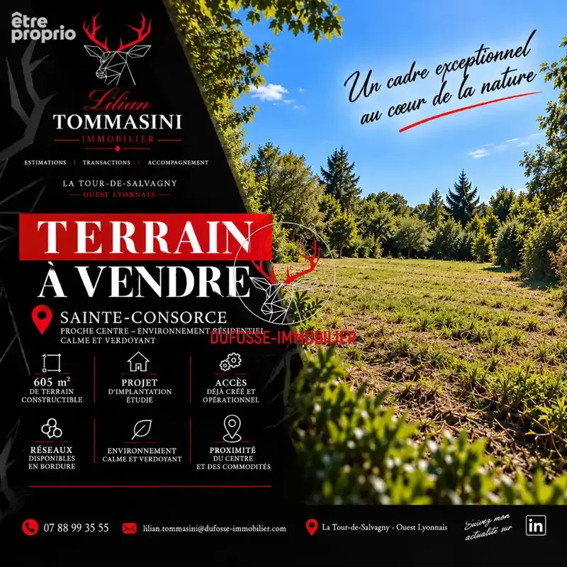 Photo Terrain à Sainte-Consorce au prix de 275 000€