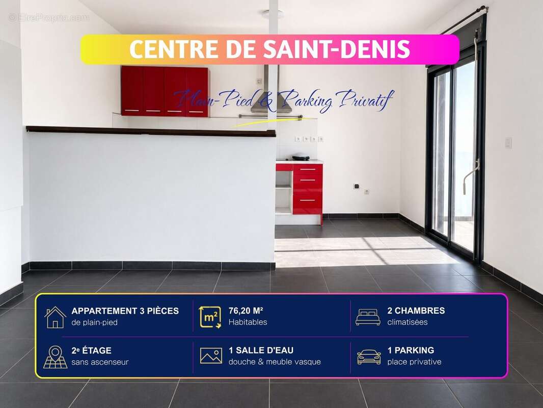 Appartement 76 m² à Saint-Denis  - photo 2