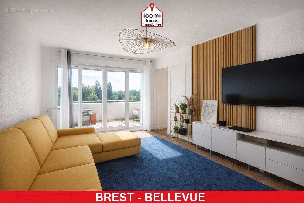 Finistere - brest (29200) - a vendre - appartement 74m² - 3 chambres - balcon - cave - dalle beton - ascenseur - commerces a pro - photo 2