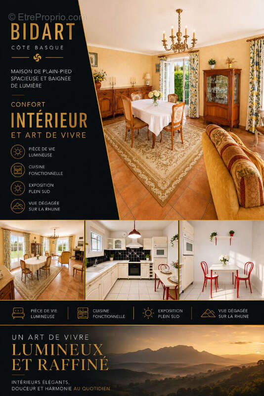 Bidart secteur erretegia maison de plain pied de 103m² , 4 pieces, sur un terrain de 995m² - photo 3