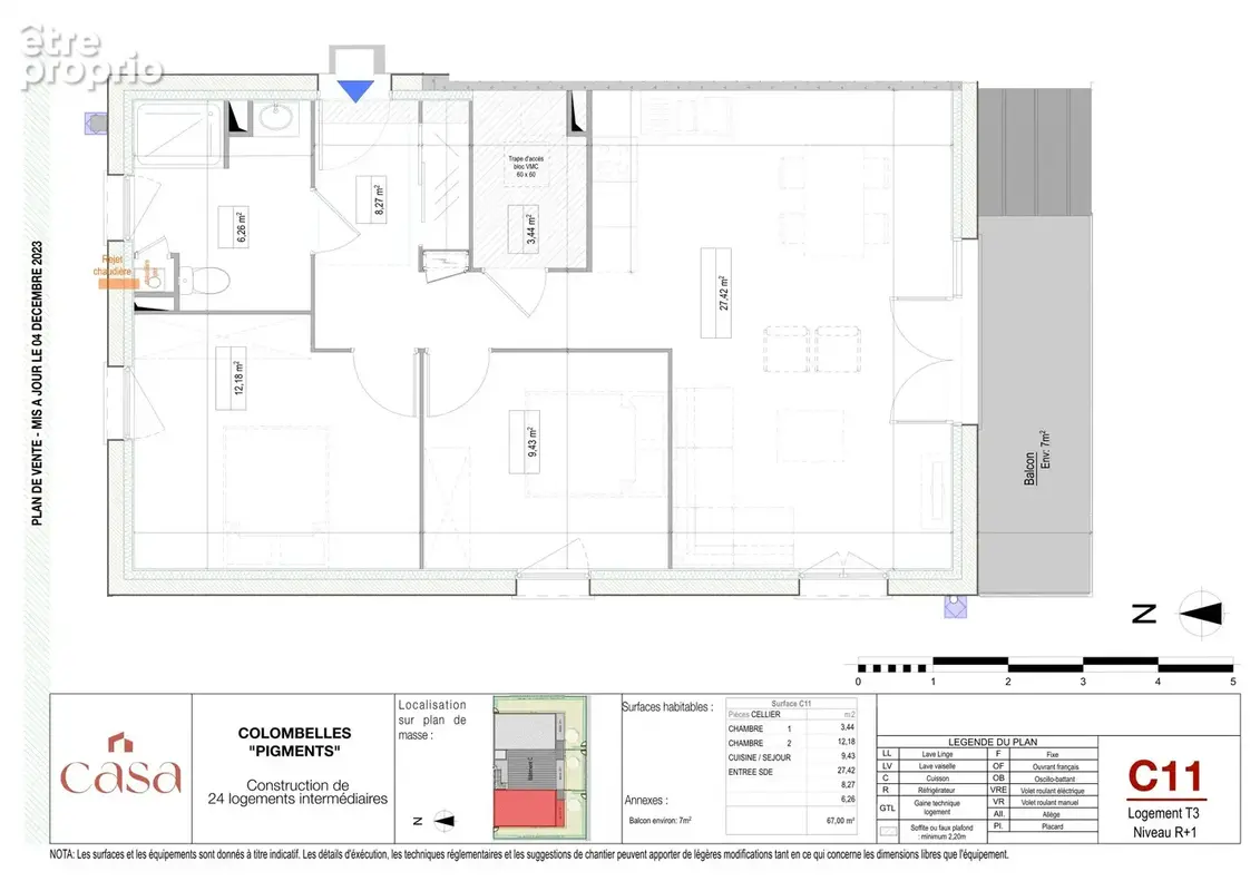 Appartement 3 pièces 67 m² à vendre à Colombelles (14460) - photo 3