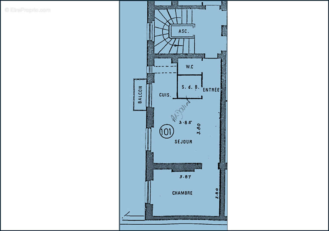 75014 -  alesia - 2 pieces avec balcon - 35 m² - photo 10