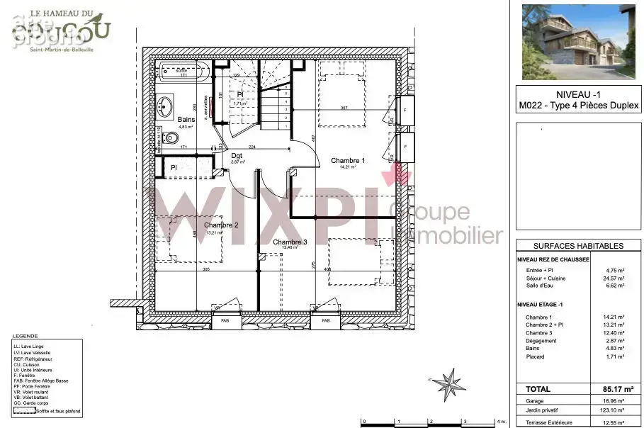 Chalet duplex type t4 85m2 avec garage parking et jardin - photo 5