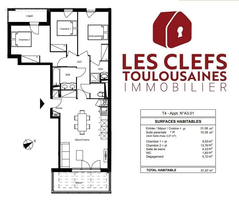 Appartement à TOULOUSE