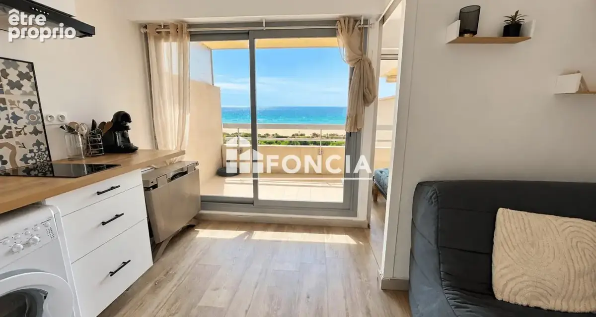 Canet sud – studio cabine 19 m² – vue mer – terrasse – parking au pied de la résidence – gardien - photo 2