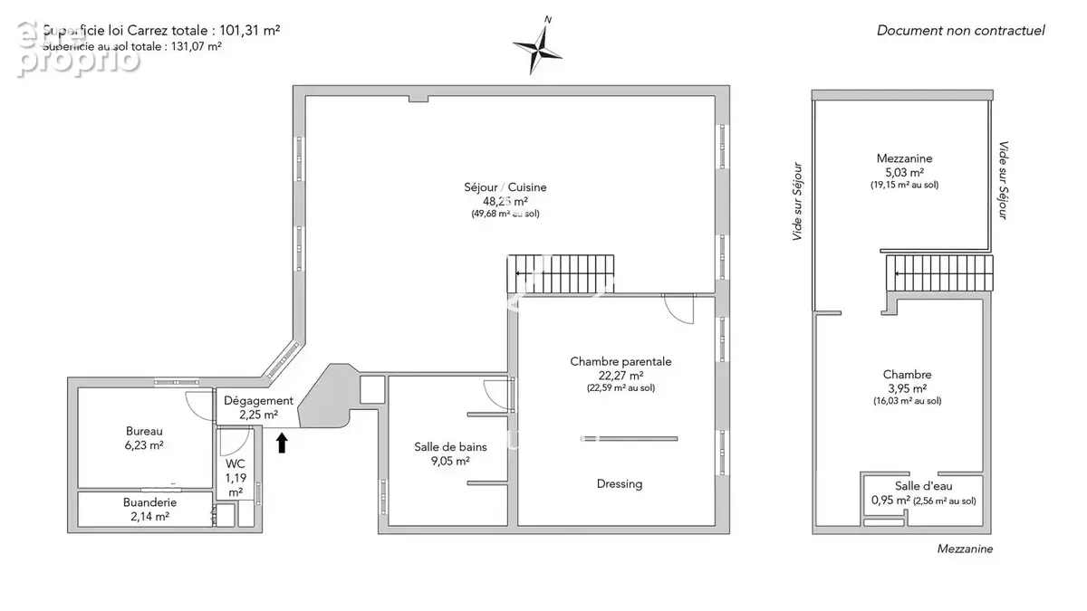 Paris 7e - GROS CAILLOU - Duplex à vendre - 4/5 pièces - 101,31m² Carrez - 131,07m² au sol - 2 chambres - 1 bureau - dernier éta - photo 13