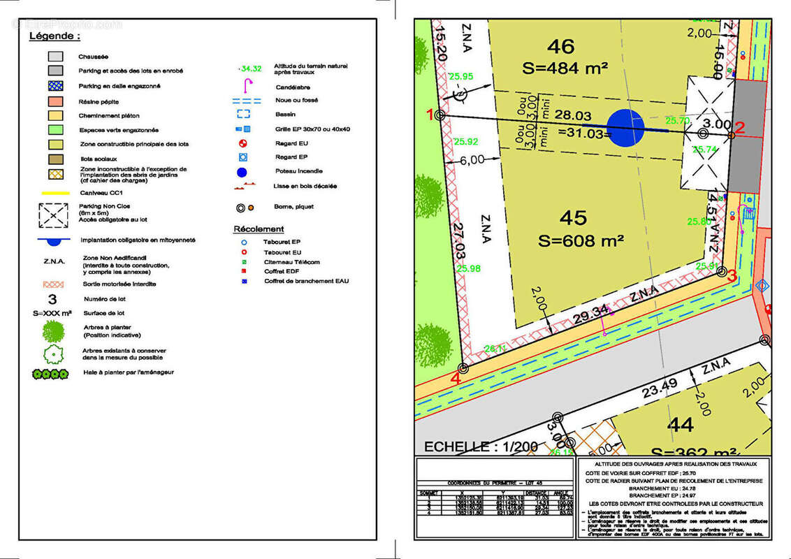 Terrain à SAINT-COLOMBAN