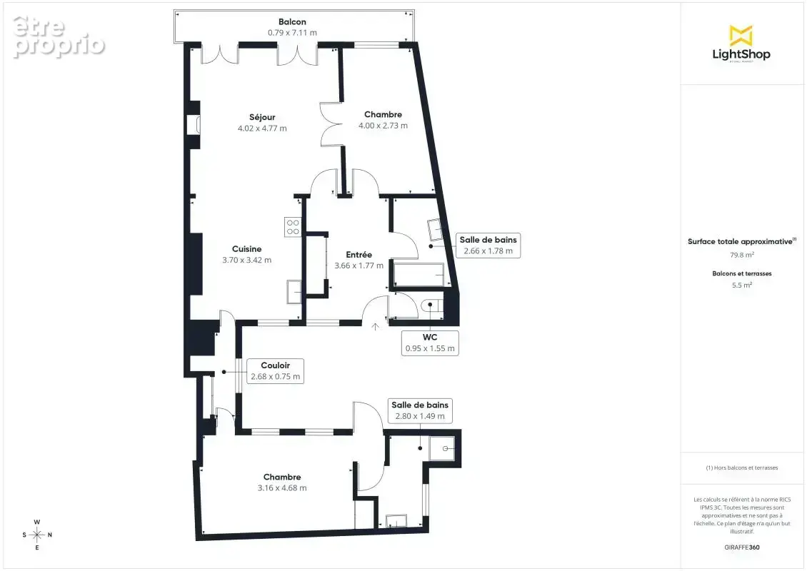 Superbe Appartement 3 pièces 79m² avec balcon - Rue de la Merci, Bordeaux - photo 15