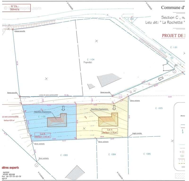 EXCLUSIVITE / Très beau terrain viabilisé 1170 m² /  63520 ESTANDEUIL - photo 2