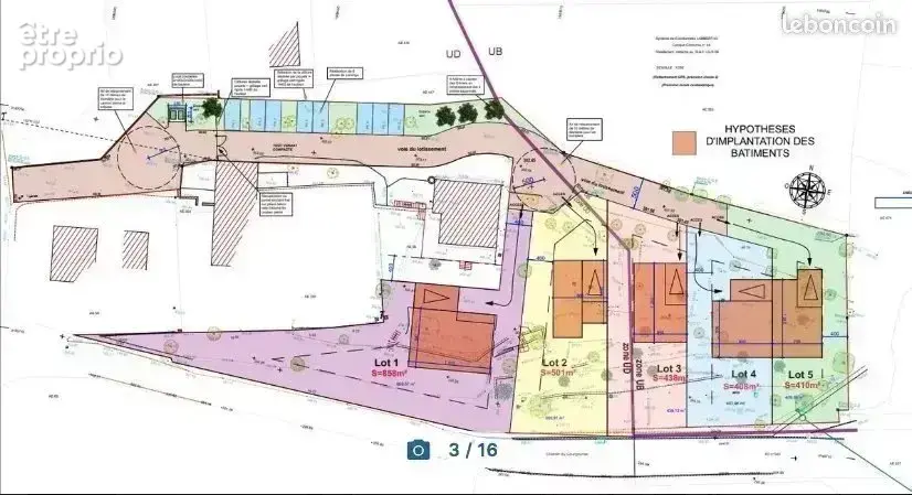 Terrain constructible viabilisé avec permis de construire déposé de 94m2 en vente à Rognes 13840 - photo 2