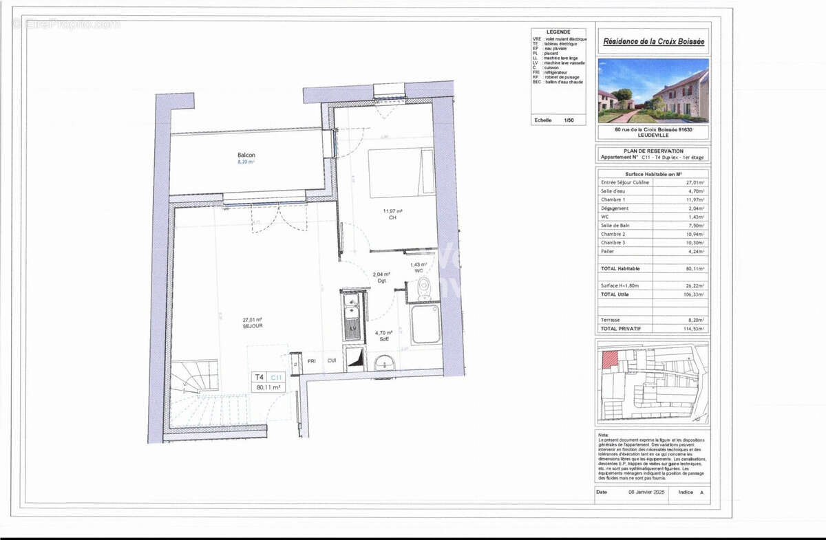 Appartement à LEUDEVILLE