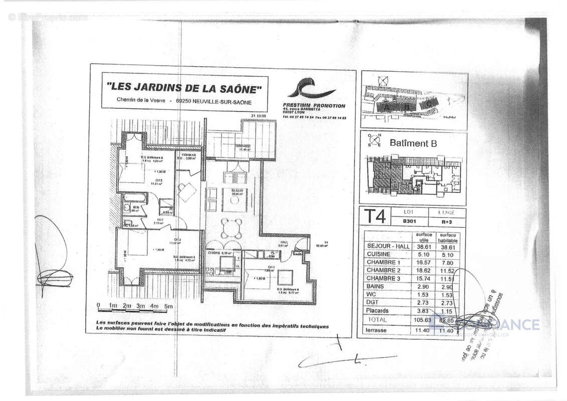 Appartement à NEUVILLE-SUR-SAONE