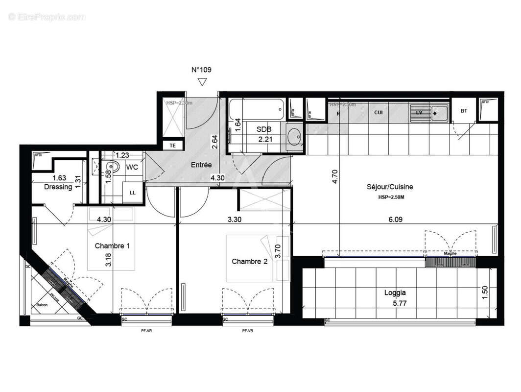 Appartement 3 pièces de 65.08 m² - Saint-Germain-en-Laye - photo 2