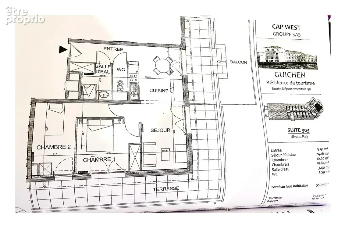 INVESTISSEMENT LOCATIF  GUICHEN  Résidence d'Affaires Cap West Guichen - 8,82 de rentabilité - photo 2