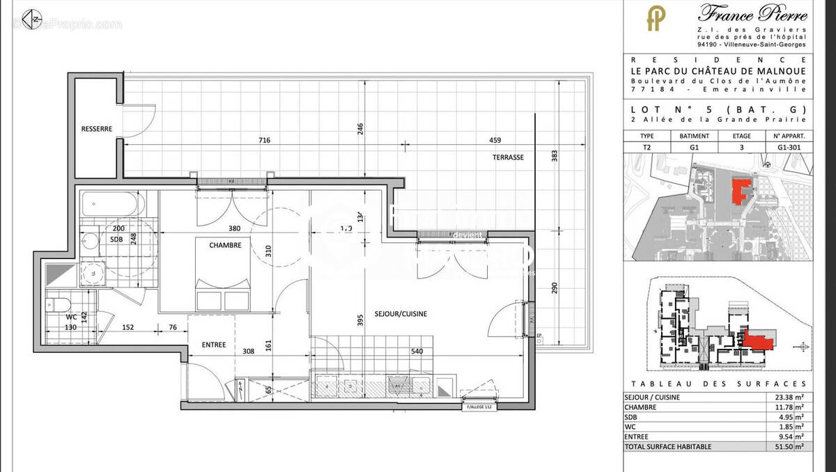 Appartement à EMERAINVILLE