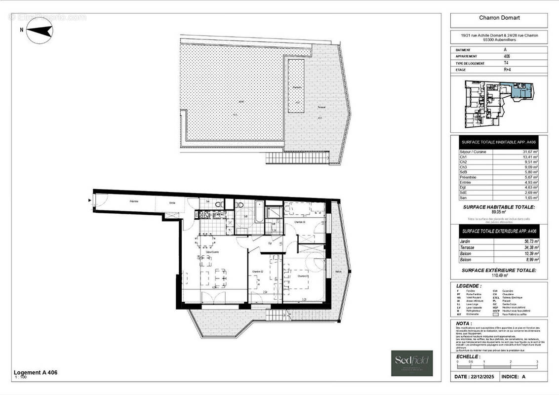 Appartement à AUBERVILLIERS