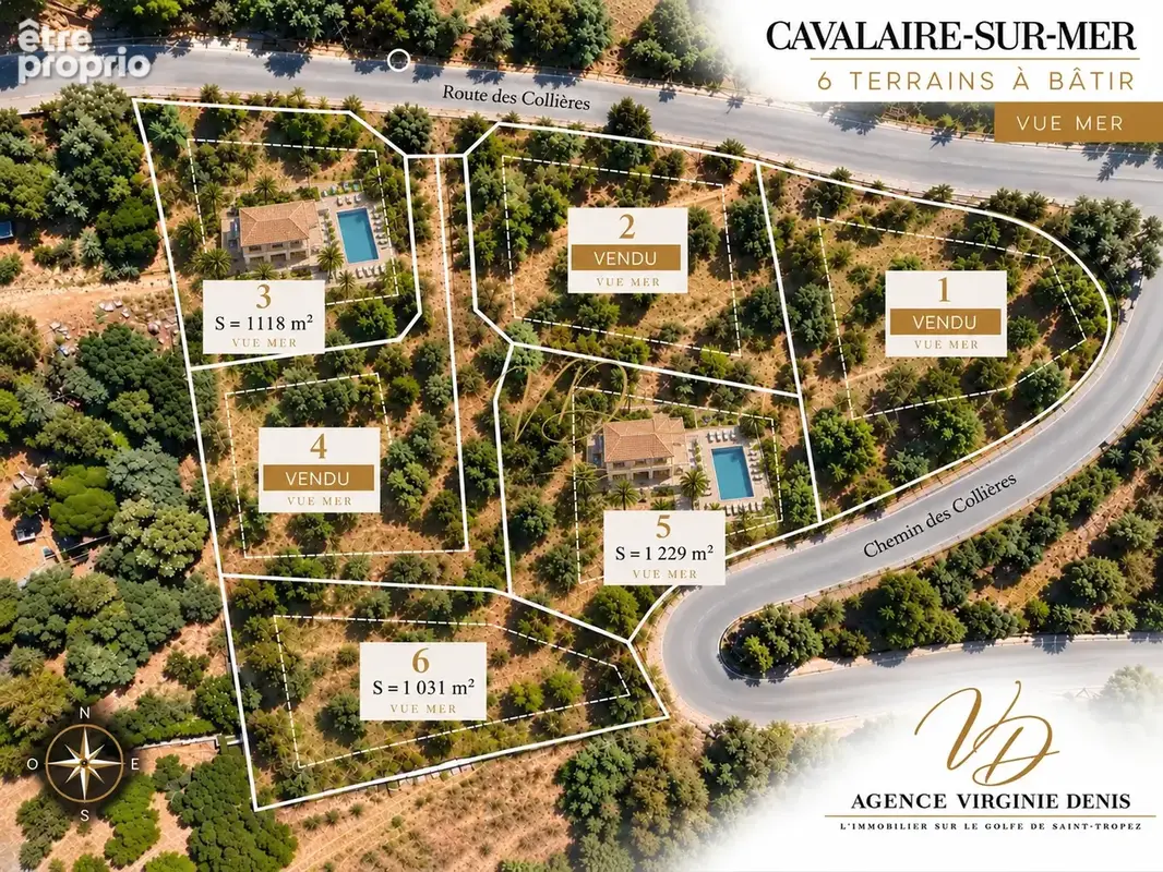 Cavalaire-sur-mer   terrain constructible de 1 229 m2   lot no5   libre constructeur - photo 3