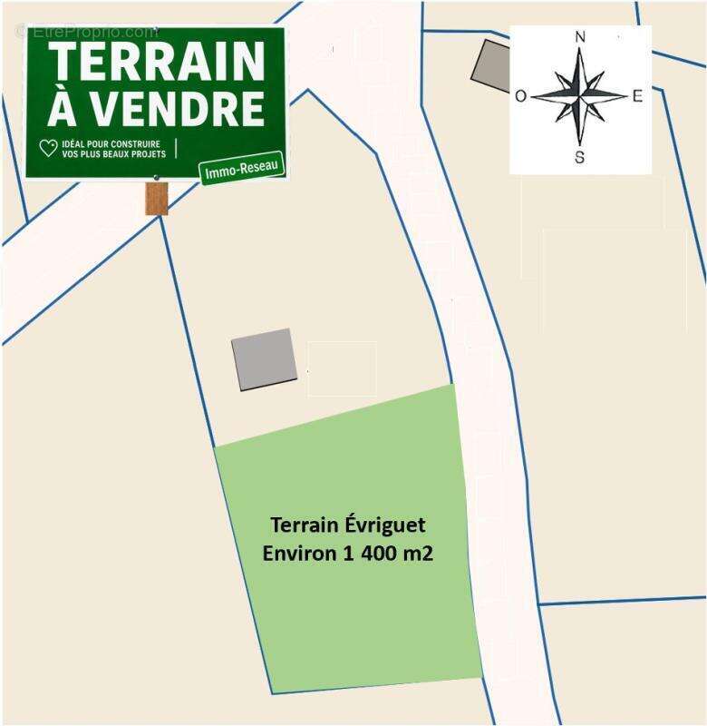 Terrain 1400 m² à Evriguet  - photo 2