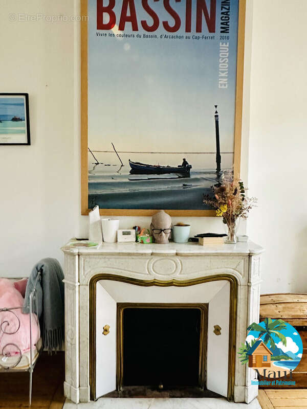 Détail cheminée - Appartement à BORDEAUX