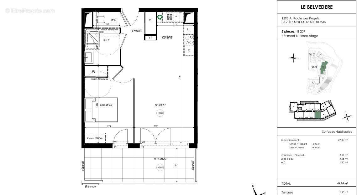 Appartement à SAINT-LAURENT-DU-VAR