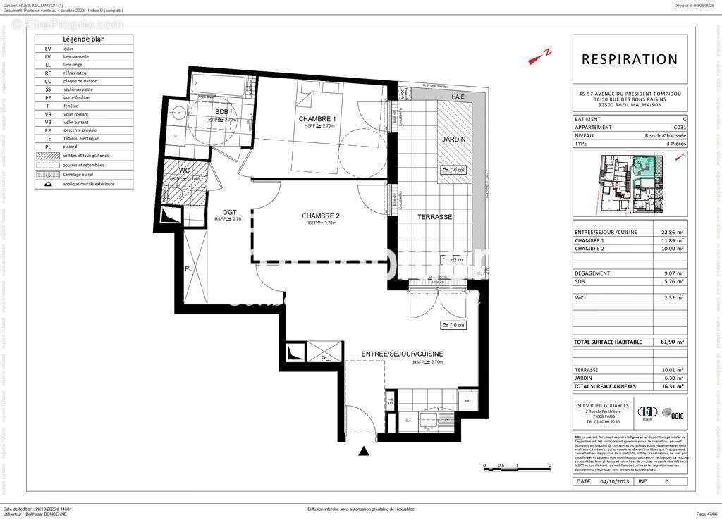 Appartement à RUEIL-MALMAISON