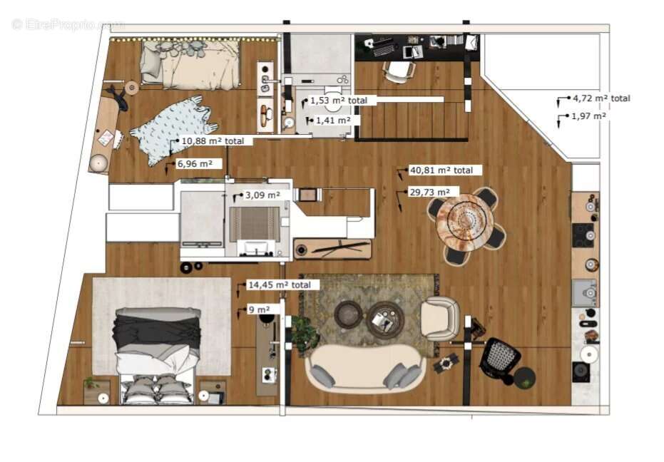 Appartement F3 à Mulhouse-Dornach - photo 4