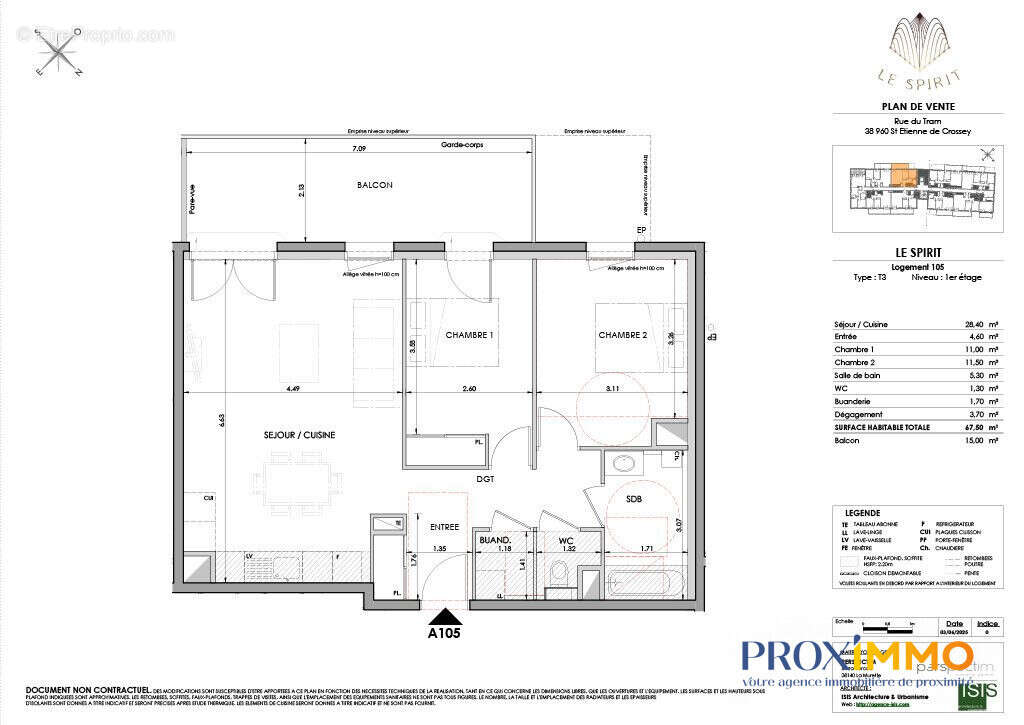 Appartement 67 m² à Saint-Etienne-De-Crossey  - photo 5