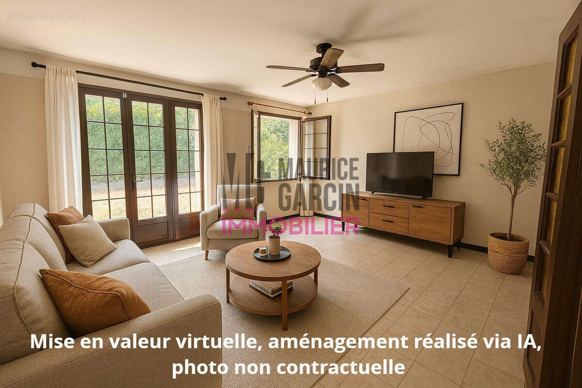 Mise en valeur virtuelle, aménagement réalisé via IA, photo non contractuelle - Maison à AVIGNON