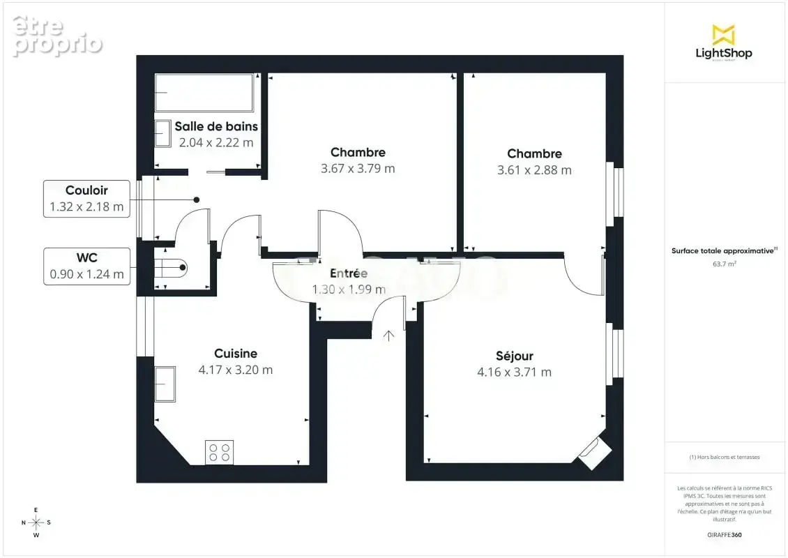Vente Appartement 3 pièces de 63m² - 44100 Nantes - photo 5