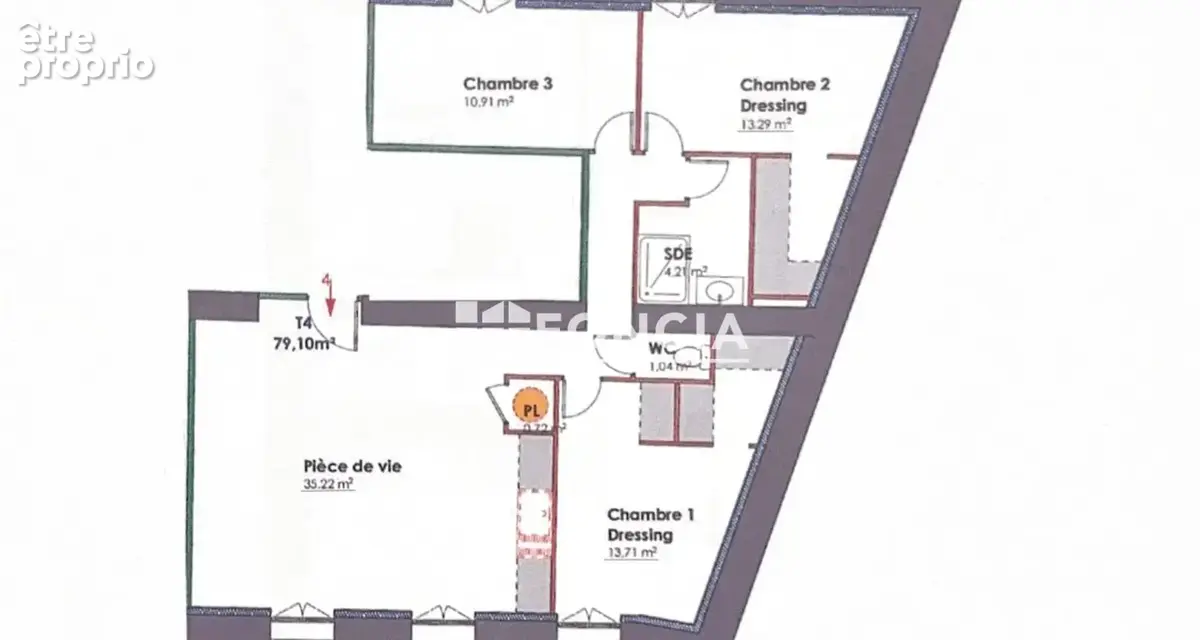 Appartement T4 79 m² – 3 chambres – Parking inclus - photo 2