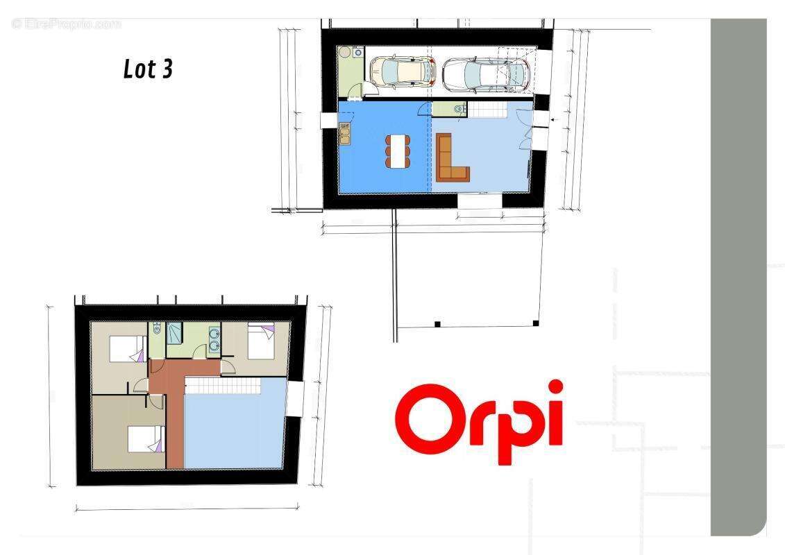LOT 3 — T4 DUPLEX AVEC GRAND JARDIN ET TERRASSE (106,93 M² HABITABLES) – 147 m2 de jardin privatif – 1 garage de 25 m2 et 1 plac - photo 6