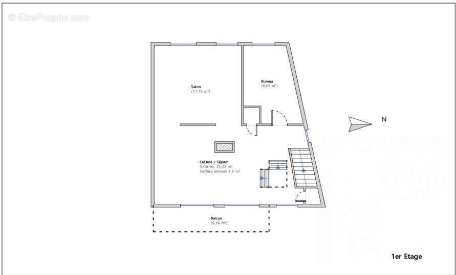 Plan 1er niveau - Maison à QUINTAL