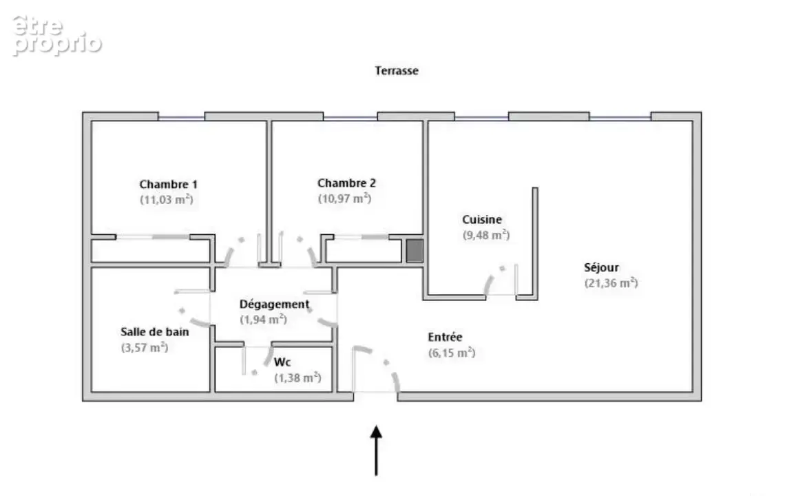 Appartement T3 65.88m² en rez de jardin avec stationnement - photo 12