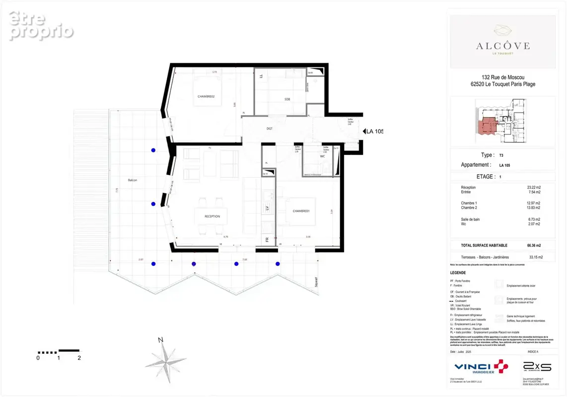 Appartement 3 pièces 66 m² à vendre à Le Touquet-Paris-Plage (62520) - photo 2
