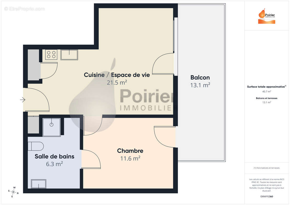 T2 entièrement rénové avec grande terrasse et garage - photo 6