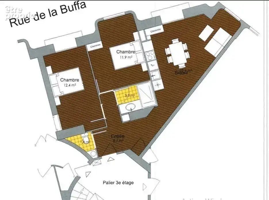 3 pieces - rue de la buffa - photo 8