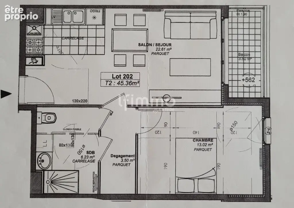 Appartement F2 balcon, parking - photo 10