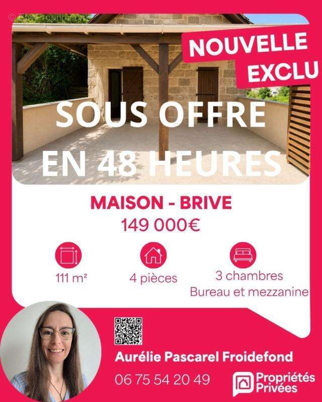 sous Compromis // BRIVE : Grange en pierre, rénovée en Maison T4 d'env. 110m² - 3 chambres + Bureau - combles aménageables - GAR - photo 3