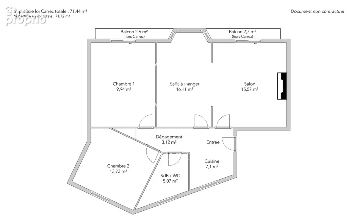 Paris 15e - SUFFREN / ROSA BONHEUR - Appartement à vendre - 4 pièces - 71,44m² loi Carrez - 2 chambres - Vues dégagées - Balcons - photo 17
