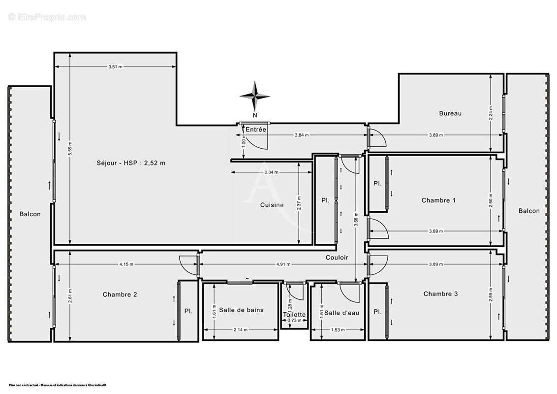 Appartement Suresnes 5 pièce(s) 89.02 m2 avec 2 balcons terrasse - photo 15