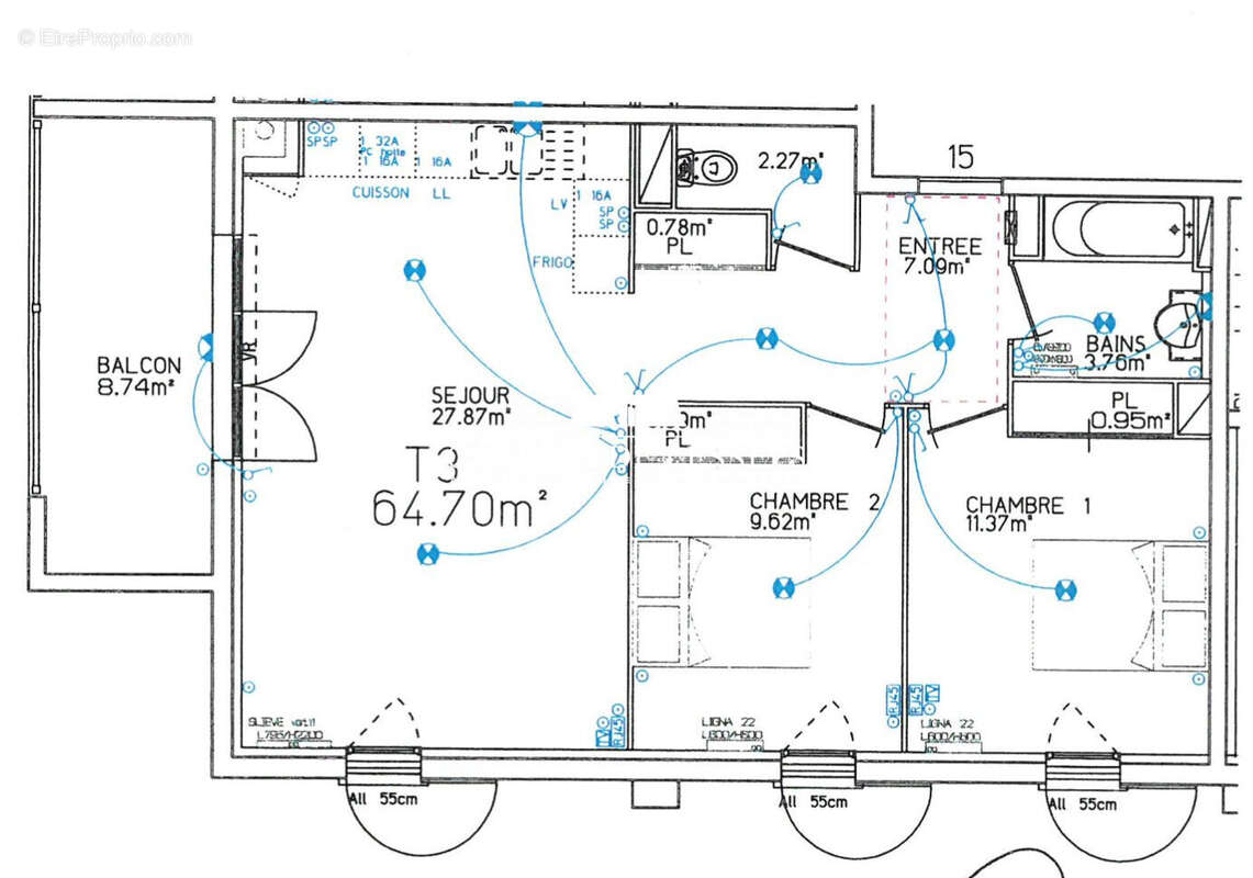 plan appartement - Appartement à USTARITZ