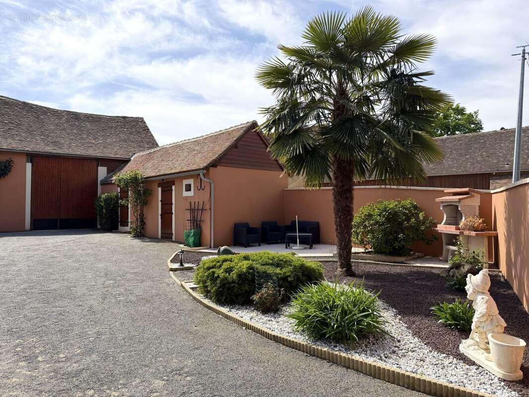 Cour et terrasse - Maison à LOMBRON