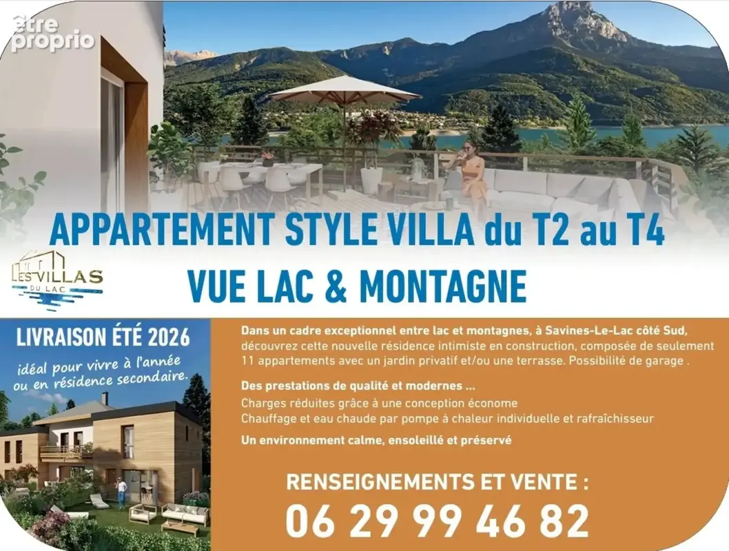 Appartement à vendre 4 pièces ,vue  Lac et Montagnes sur SAVINES LE LAC (05) , Dans une résidence en construction style villa  p - photo 10
