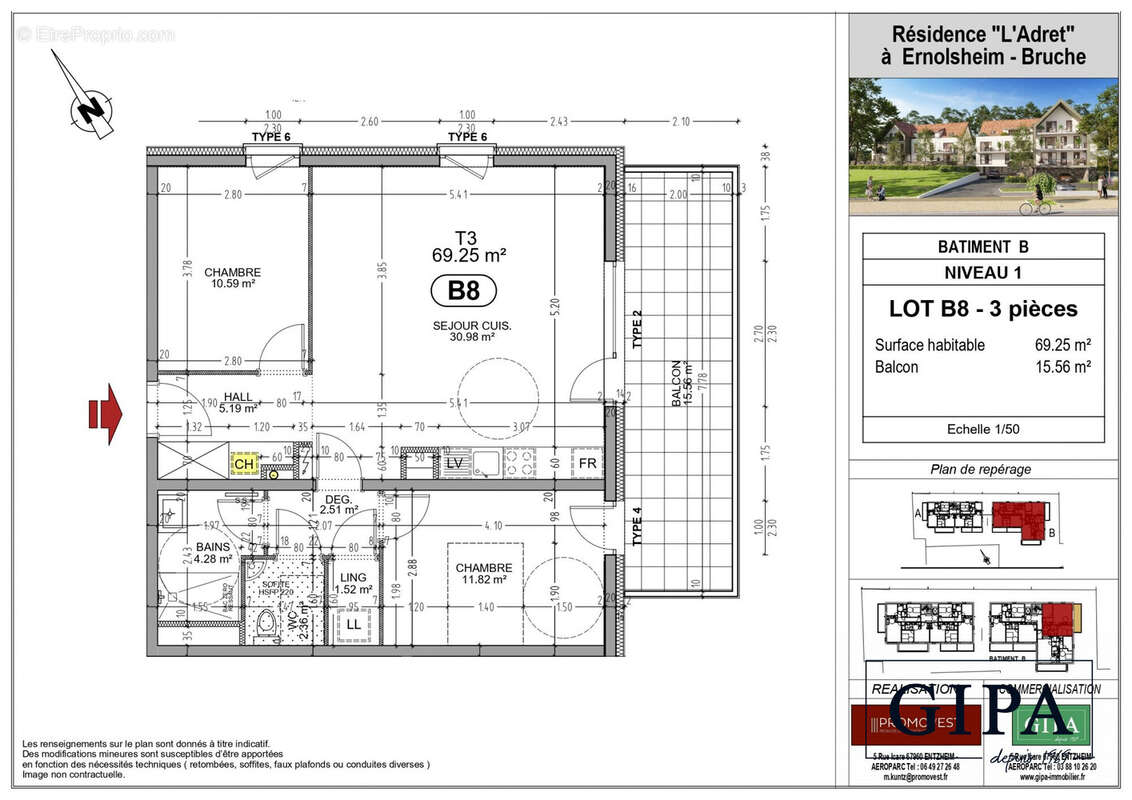 Appartement à ERNOLSHEIM-BRUCHE