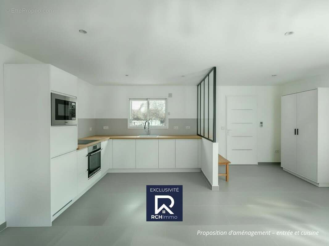 Projection cuisine et entrée - Maison à HEYRIEUX