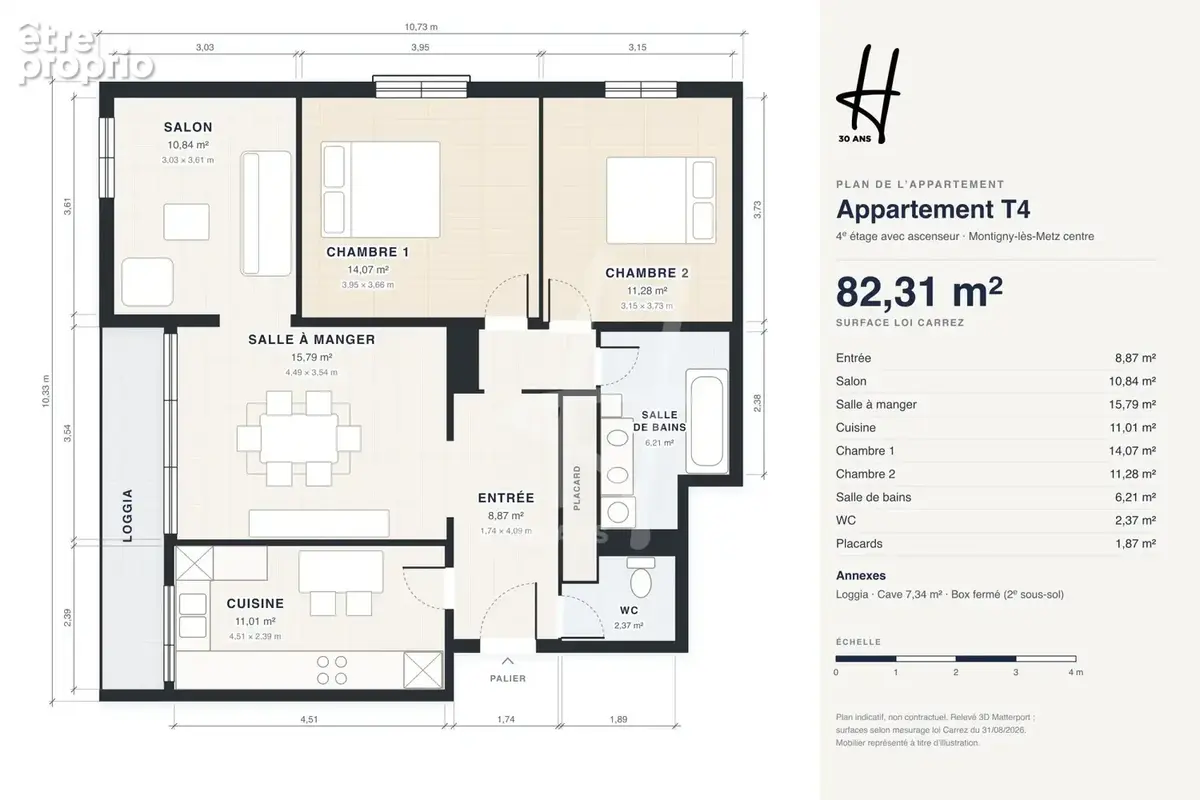 Appartement 4 pièces 82 m² à vendre à Montigny-Les-Metz (57950) - photo 4